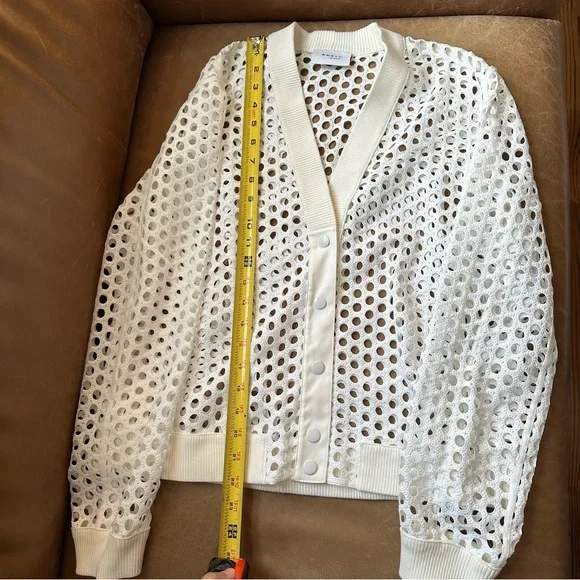 Akris Punto V-Neck Press-Button eyelet Bomber Jacket lace designer white - Picture 13 of 17